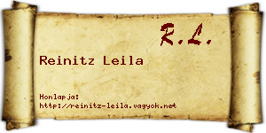 Reinitz Leila névjegykártya